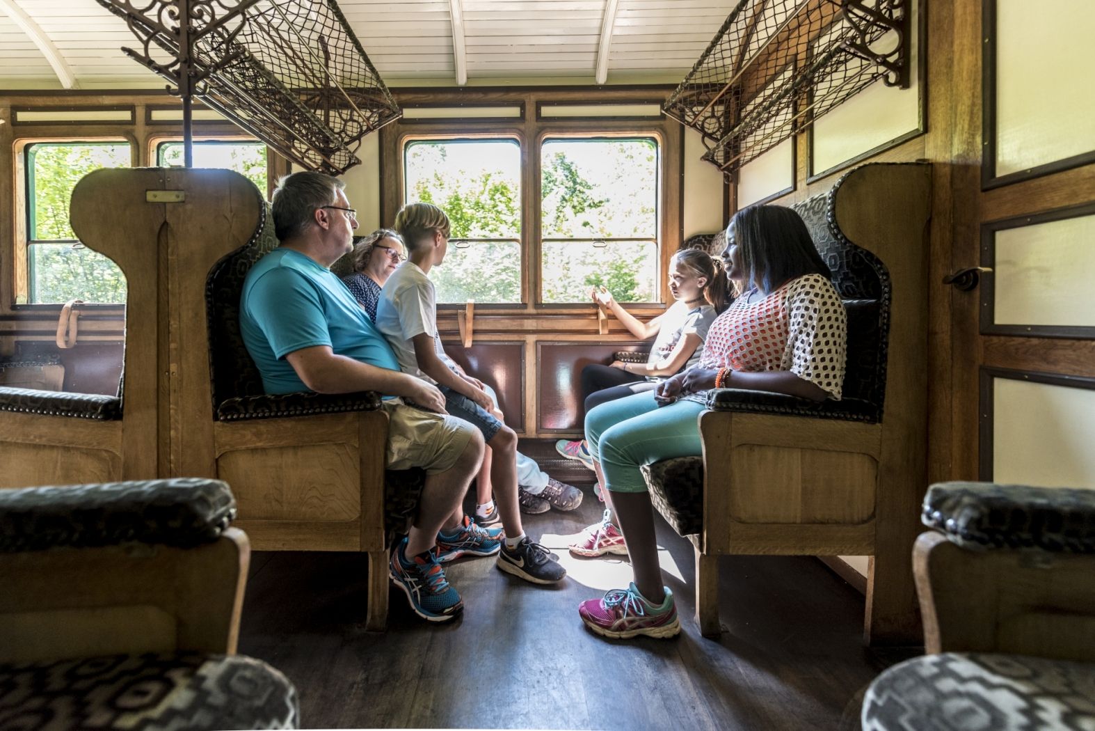 Historical steam train "Train 1900" compartment