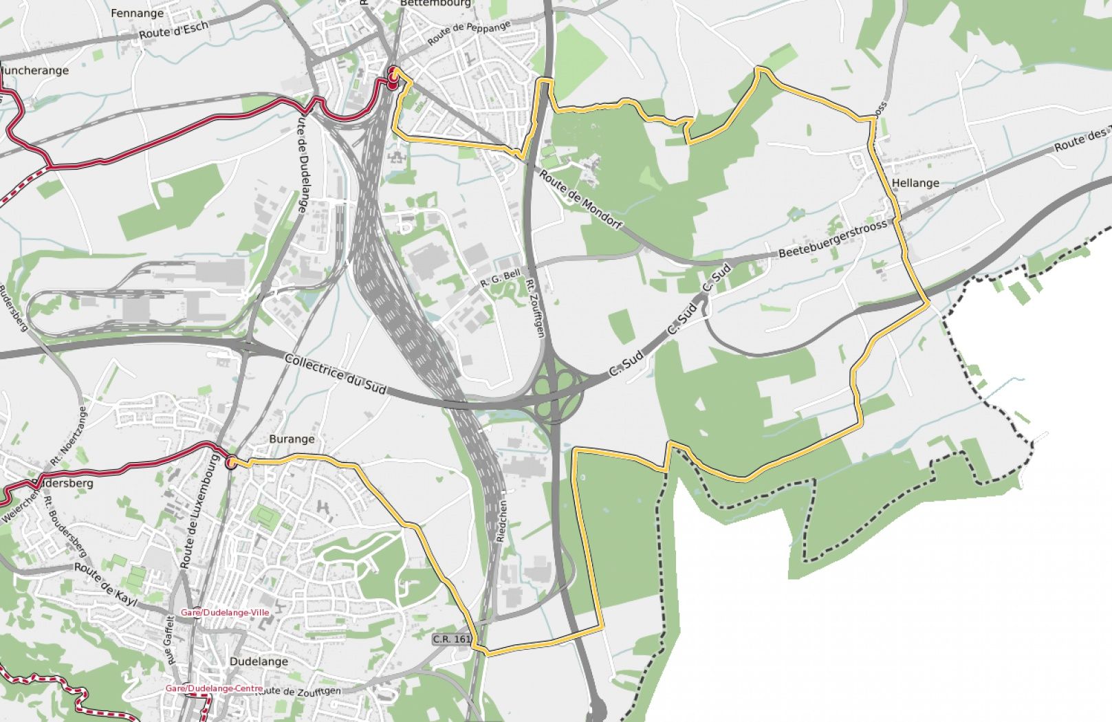 21 Bahnhof zu Bahnhof Bettembourg - Dudelange-Burange